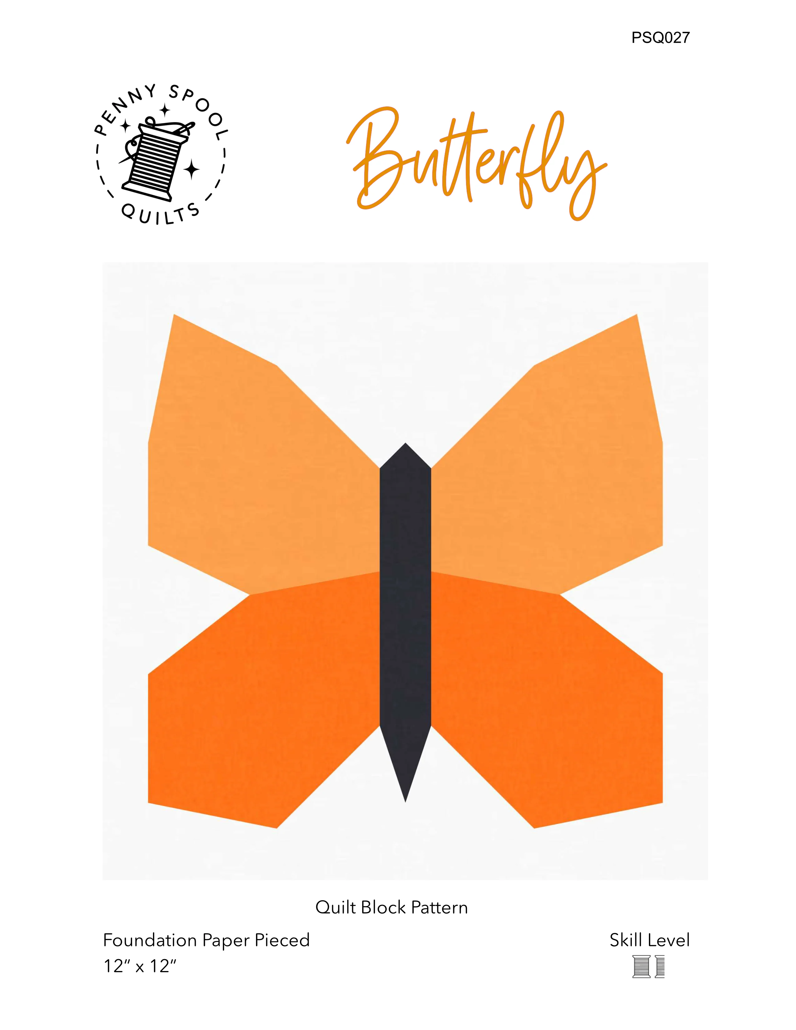 Butterfly FPP Quilt Block Pattern - PDF Instant Download - Image 7