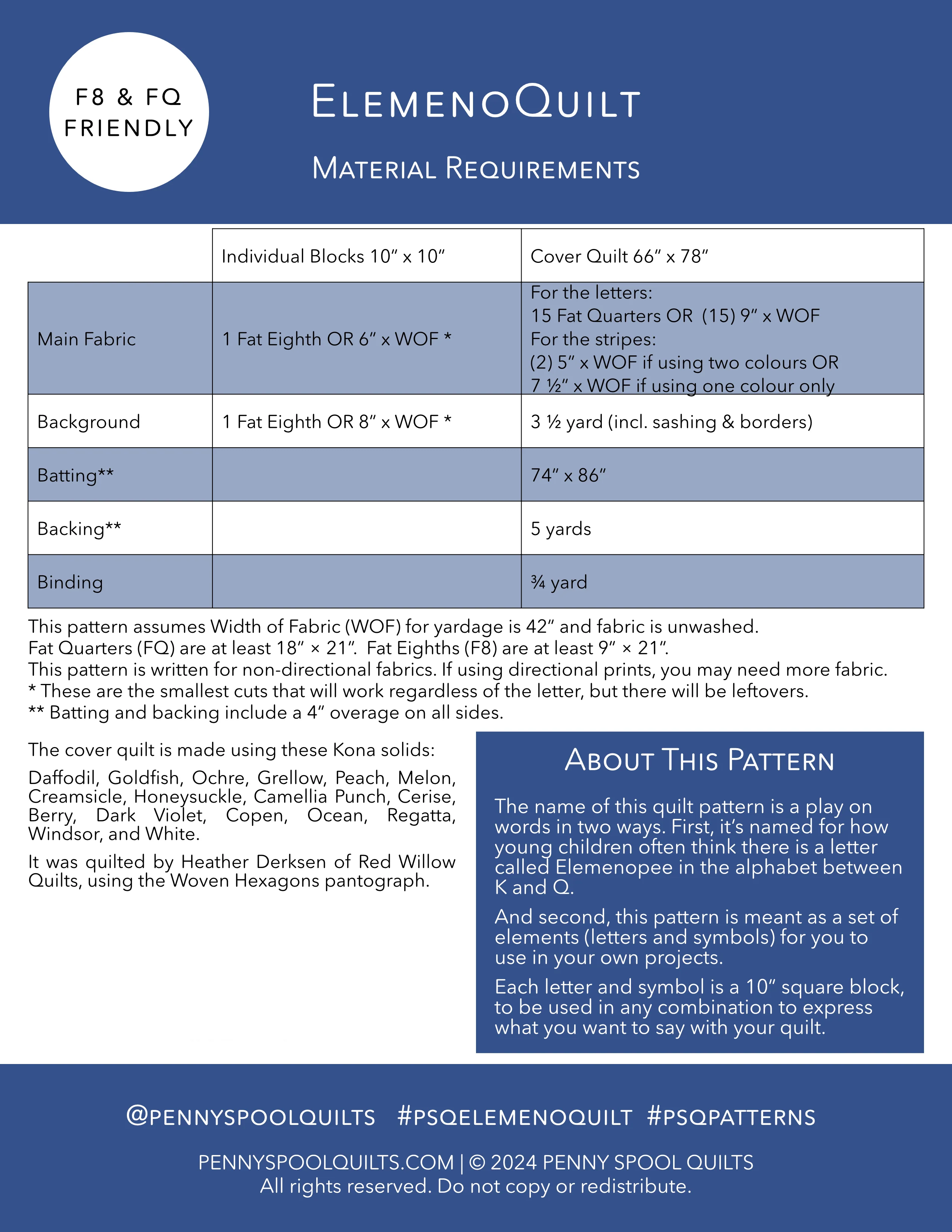 ElemenoQuilt Quilt Pattern - PDF Instant Download - Image 3