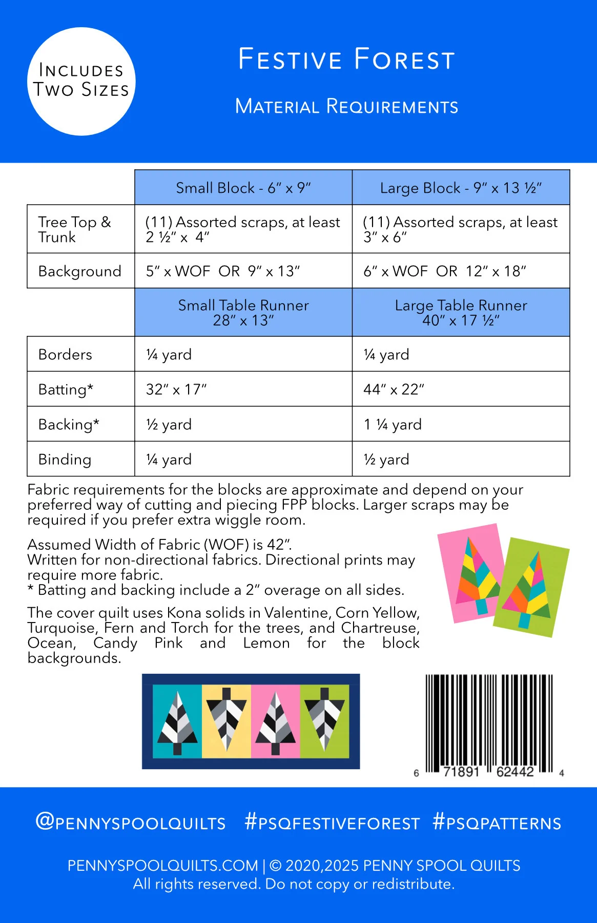 Festive Forest FPP Table Runner Pattern - PRINTED PATTERN - Image 7