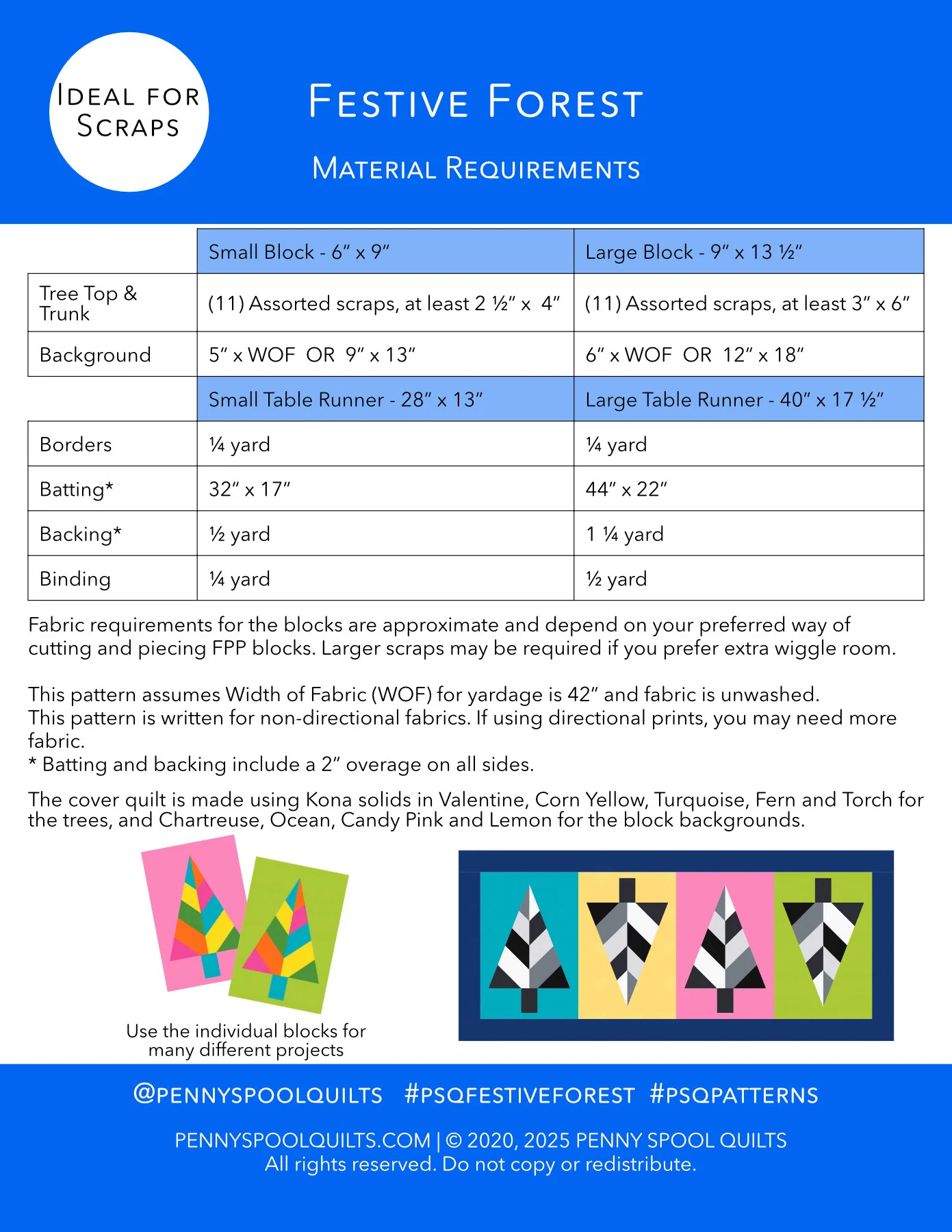 Festive Forest FPP Table Runner Pattern - PDF Instant Download - Image 7