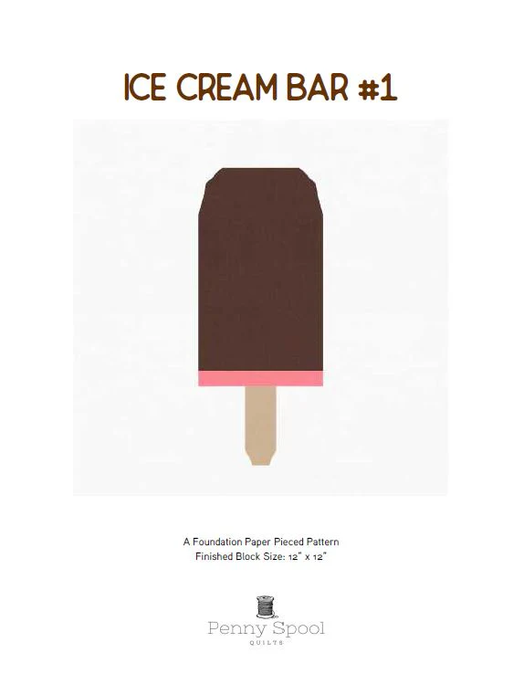 Ice Cream Bar #1 FPP Quilt Block Pattern - PDF Instant Download - Image 9