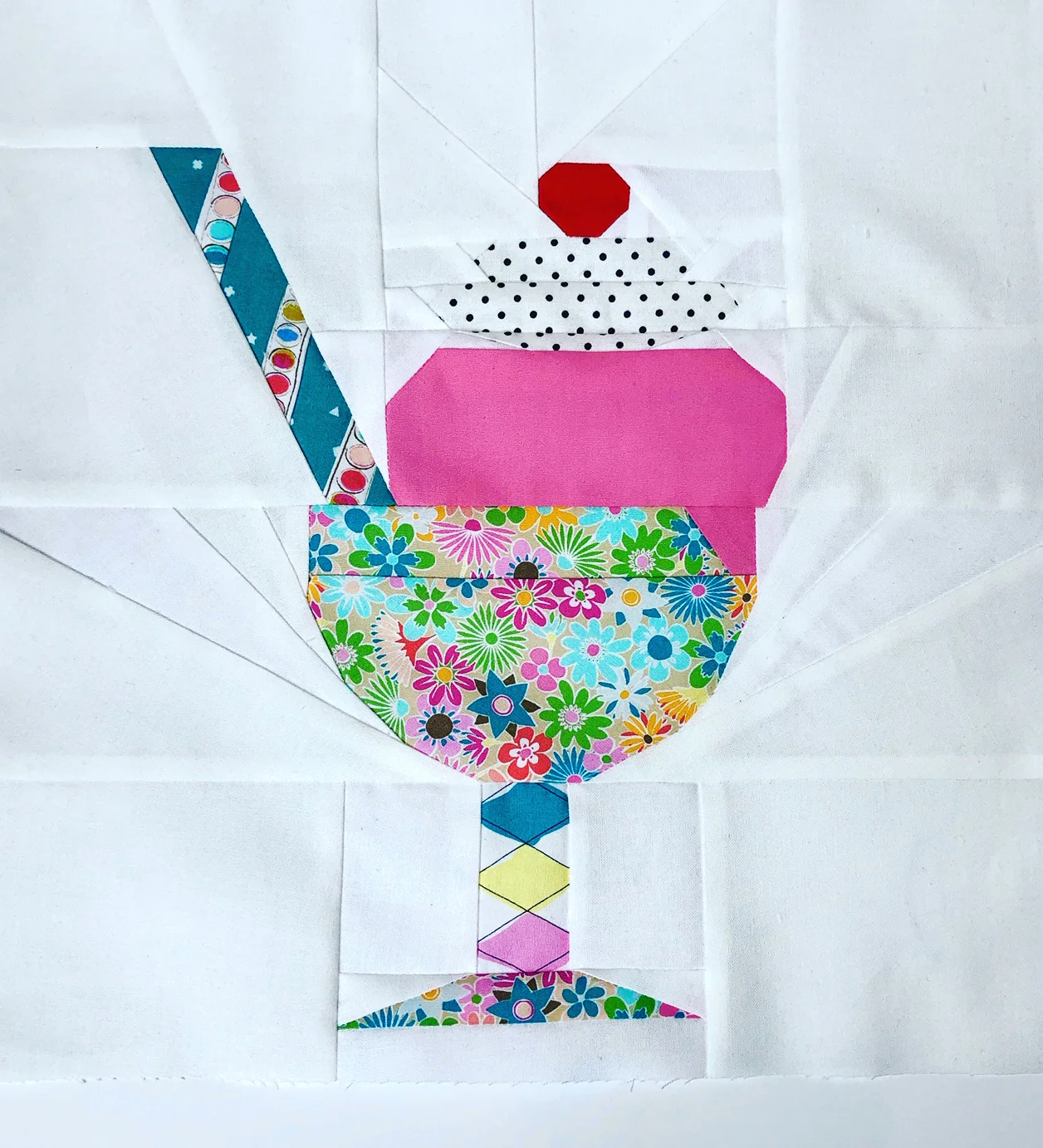 Ice Cream Bowl FPP Quilt Block Pattern - PDF Instant Download - Image 3