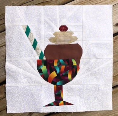 Ice Cream Bowl FPP Quilt Block Pattern - PDF Instant Download - Image 4