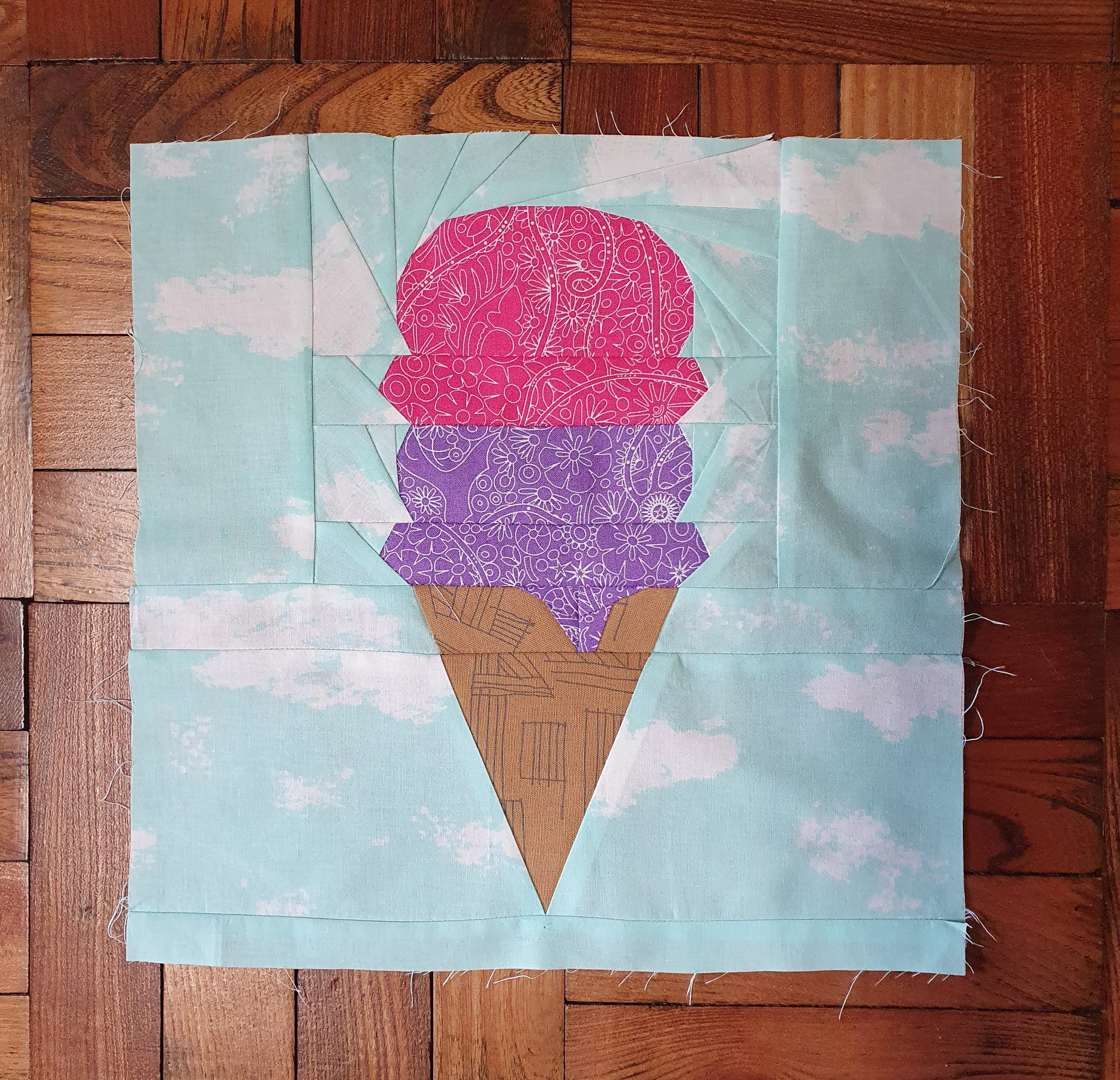Ice Cream Cone FPP Quilt Block Pattern - PDF Instant Download - Image 5