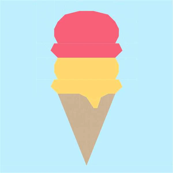 Ice Cream Cone FPP Quilt Block Pattern - PDF Instant Download - Image 6