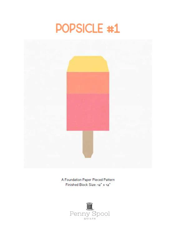 Popsicle #1 FPP Quilt Block Pattern - PDF Instant Download - Image 7