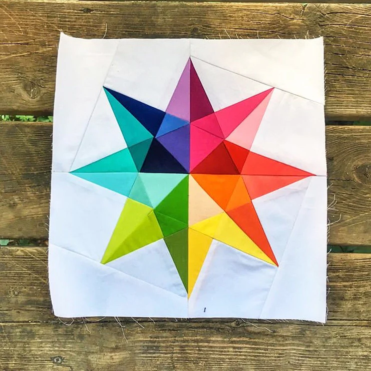 Rainbow Star FPP Quilt Block Pattern - PDF Instant Download - Image 5