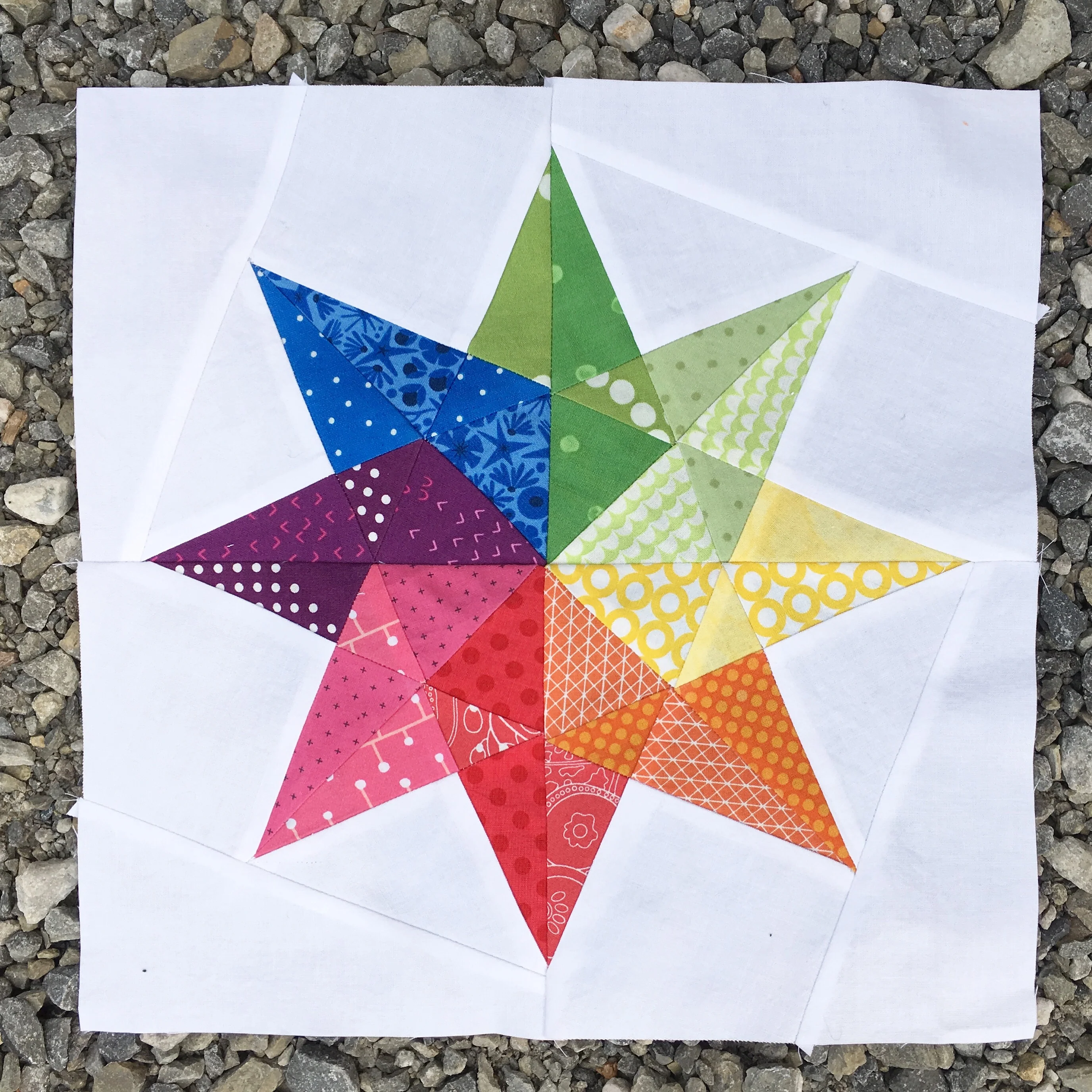 Rainbow Star FPP Quilt Block Pattern - PDF Instant Download - Image 6