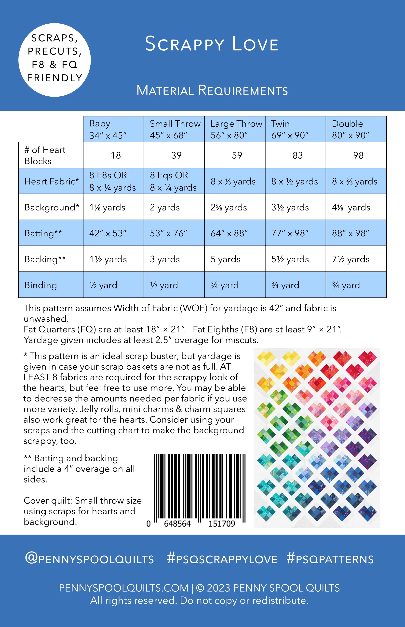 Scrappy Love Quilt Pattern - PRINTED PATTERN - Image 8