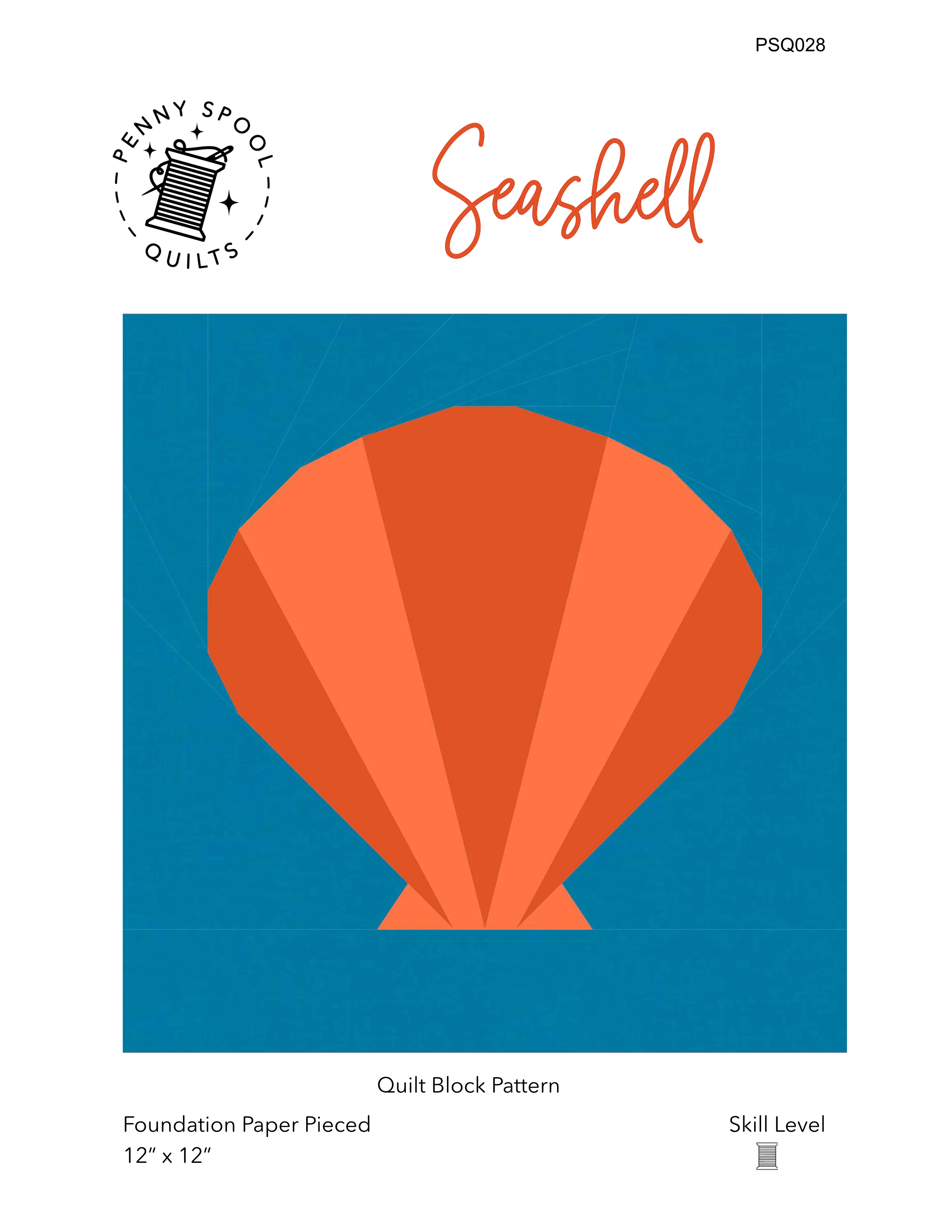 Seashell FPP Quilt Block Pattern - PDF Instant Download - Image 6