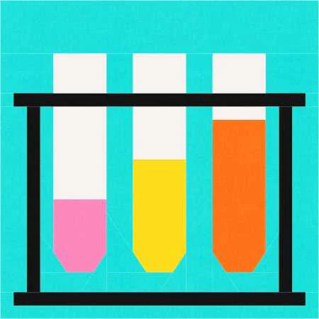 Test Tubes FPP Quilt Block - PDF Instant Download - Image 3